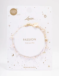 Gold Plated Station Semi-Precious Bracelet