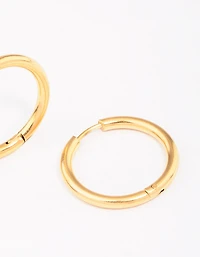 Gold Plated Surgical Steel Polished Hoop Earrings 18mm