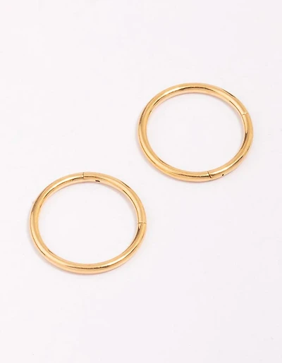 Gold Plated Surgical Steel Sleeper Earrings 12mm