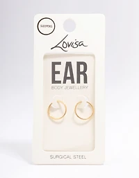 Gold Plated Surgical Steel Sleeper Earrings 12mm