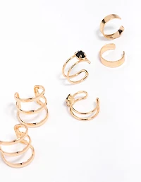 Gold Plated Marquise Stone Ear Cuff 8-Pack