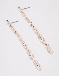 Rose Gold Pear Cup Chain Drop Earrings