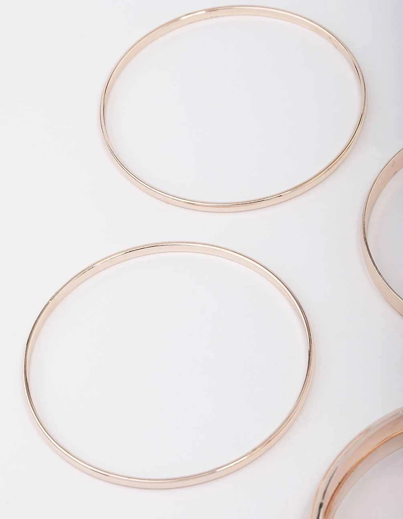Rose Gold Thick & Thin Bangle 4-Pack