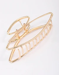 Gold Open Oval Hair Claw Clip