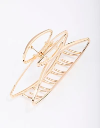 Gold Open Oval Hair Claw Clip