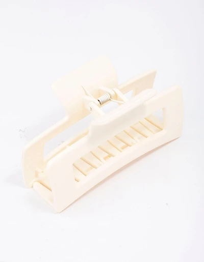 White Large Rectangular Hair Claw Clip