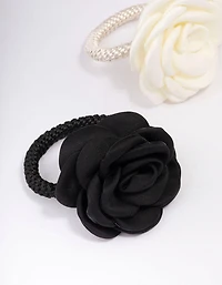 Paquet d’élastiques à cheveux en rosette noir et ivoire