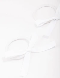 White Mini Bow Hair Tie Pack