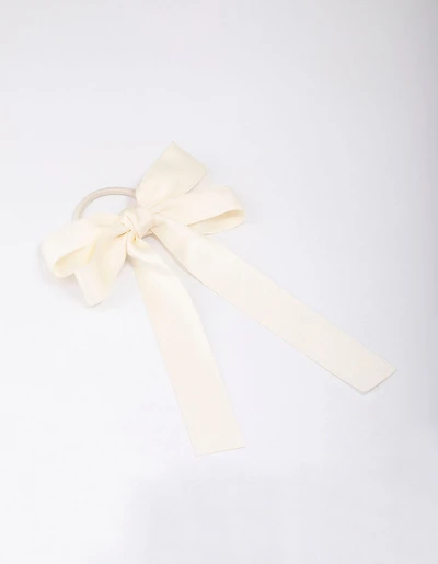 Large Cream Bow Hair Tie