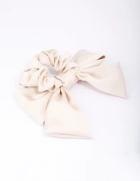 Natural Coloured Bow Hair Scrunchie
