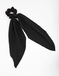 Black Plisse Fabric Scarf