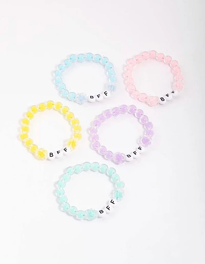 Kids Rainbow BFF Beaded Stretch Bracelet 5-Pack