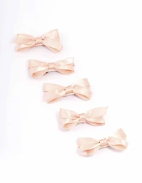 Pink Mini Hair Bows 5-Pack