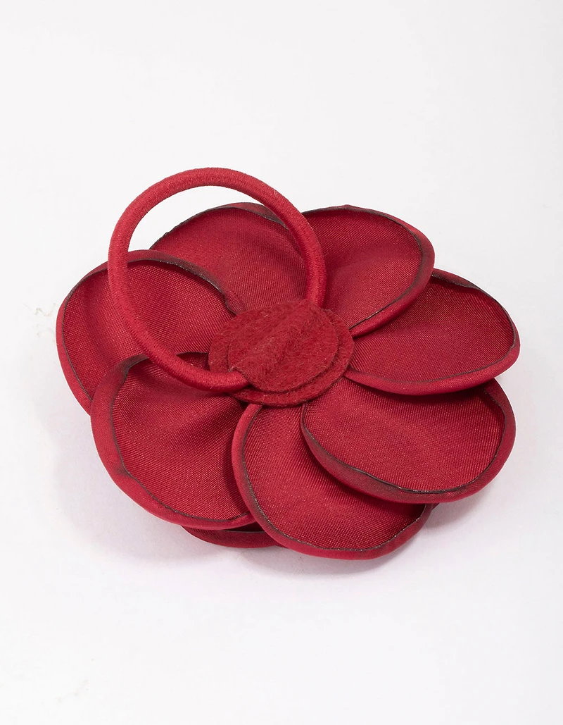 Élastique à cheveux en rosette rouge