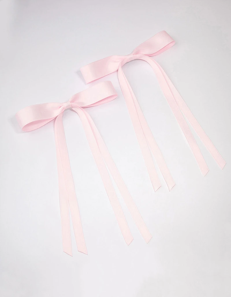 Paquet de nœuds pour cheveux larges et fins en tissu rose