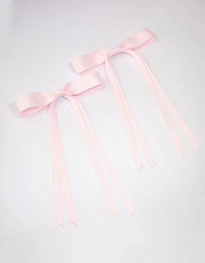 Paquet de nœuds pour cheveux larges et fins en tissu rose