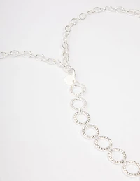 Silver Mini Open Diamante Circle Belt