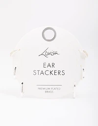 Silver Plated Brass  Clean Pave Earring 3-Pack
