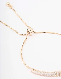 Gold Plated Brass Marquise Baguette Bracelet