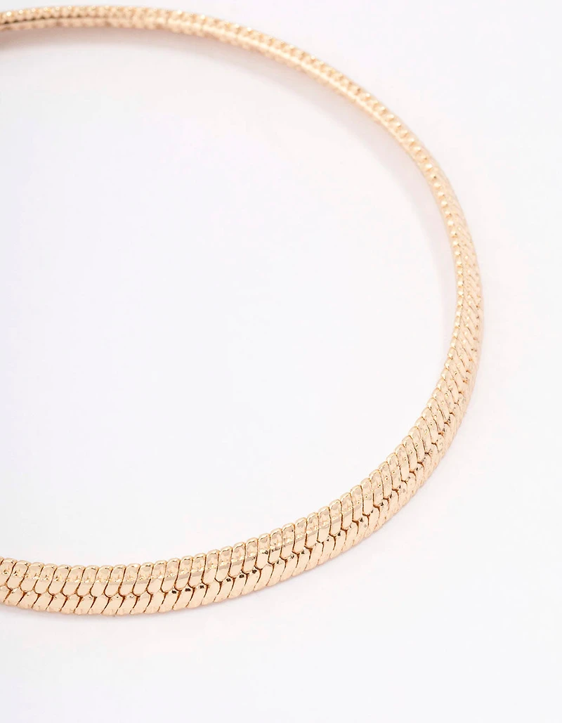 Gold Plated Brass Snake Chain Bracelet
