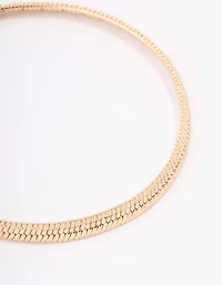Gold Plated Brass Snake Chain Bracelet