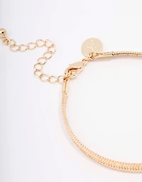 Gold Plated Brass Snake Chain Bracelet