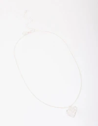 Silver Wrapped Heart Pendant Necklace