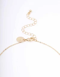 Gold & Green Mushroom Pendant Necklace