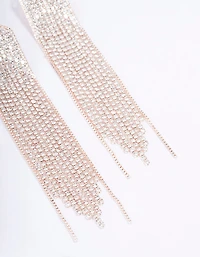 Rose Gold Cup Chain Pointed Drop Earrings