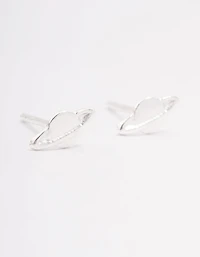 Sterling Silver Planet Diamante Stud Earrings