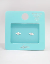 Sterling Silver Planet Diamante Stud Earrings