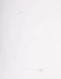 Sterling Silver Cubic Zirconia Heart Pendant Necklace