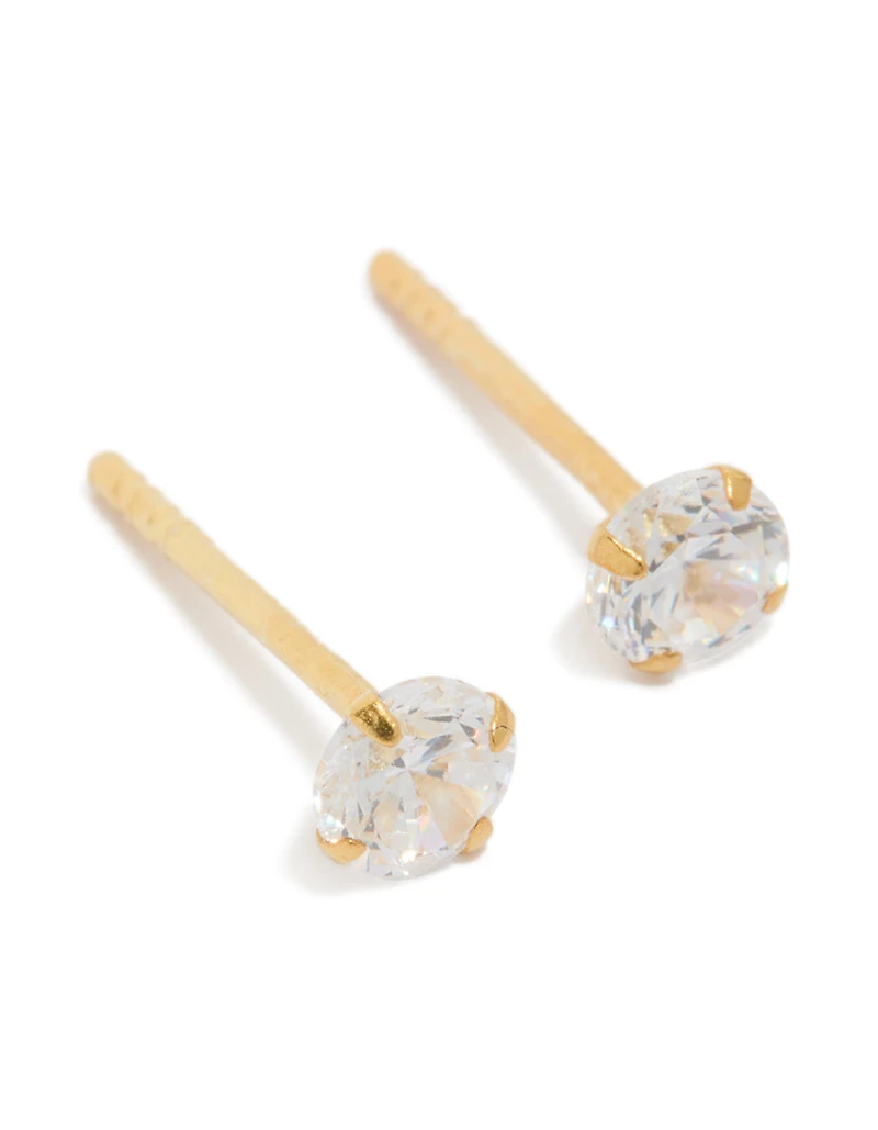 Boucles d’oreilles Cubic Zirconia Srud plaquées or en argent sterling