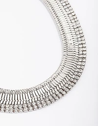 Silver Diamante Statement Necklace