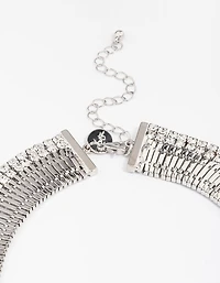 Silver Diamante Statement Necklace
