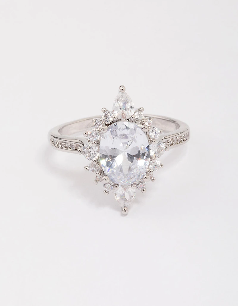 Silver Shining Star Cubic Zirconia Ring