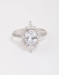 Silver Shining Star Cubic Zirconia Ring