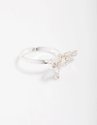 Silver Cubic Zirconia Bow Ring