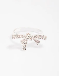 Silver Cubic Zirconia Bow Ring