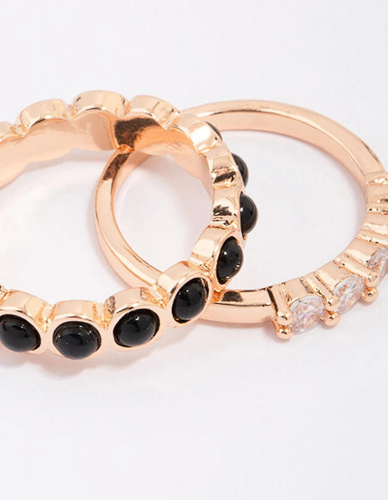 Anneaux empilables de bandes arrondies en or