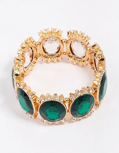 Grand bracelet circulaire en pierre en or