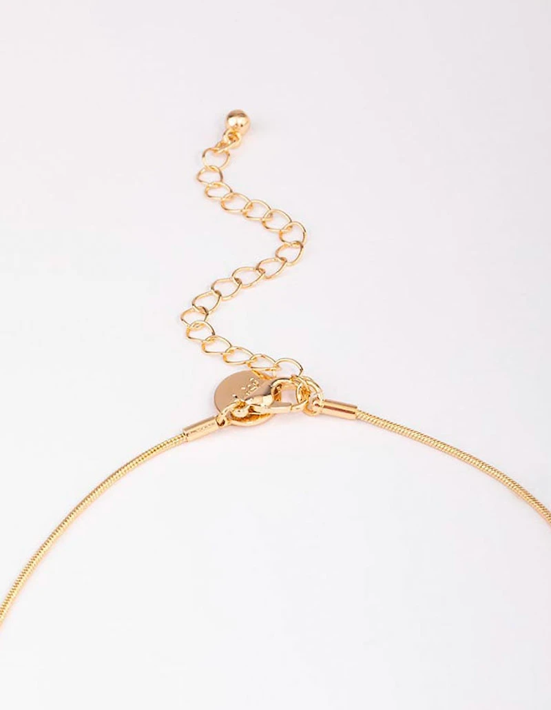 Gold Metal Flower Bolo Necklace
