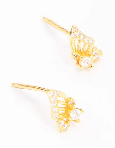 Boucles d’oreilles en ailes de papillon plaquées or en argent sterling