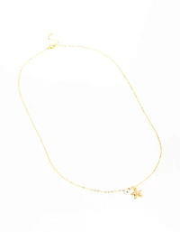 Gold Plated Sterling Silver Starfish Freshwater Pearl Chain Necklace