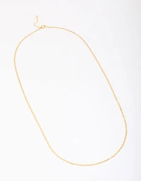 Gold Plated Sterling Silver Long Chain Necklace