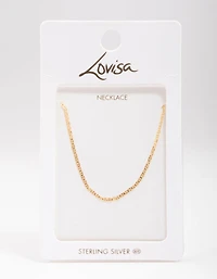 Gold Plated Sterling Silver Long Chain Necklace
