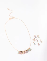 Kids Gold Make Your Own DIY Rainbow Glitter Charm Necklace Kit