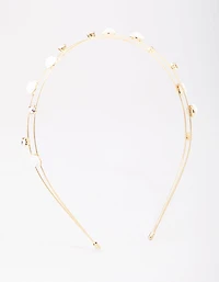 Kids Rose Gold Diamante Flower Headband