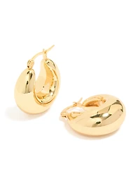 Waterproof Gold Plated Stainless Steel Full Bubble Hoop Earrings