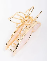 Gold Butterfly Acrylic Hair Claw Clip